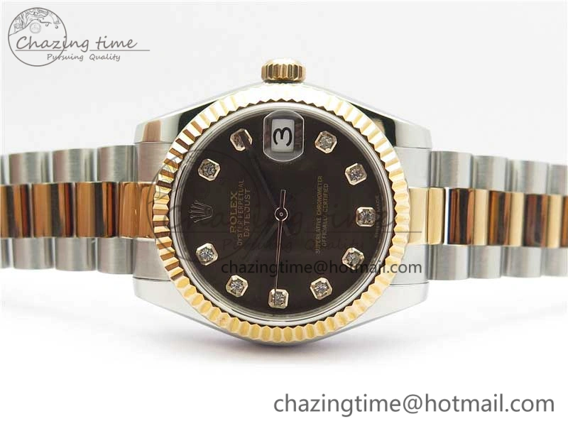 Datejust 31mm 178274 SS RG GSF Best Edition Brown Crystal Markers Dial on SS RG President Bracelet SEIKO NH05A EasyMatch 3050