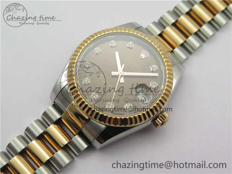 Datejust 31mm 178274 SS RG GSF Best Edition Brown Crystal Markers Dial on SS RG President Bracelet SEIKO NH05A EasyMatch 3050