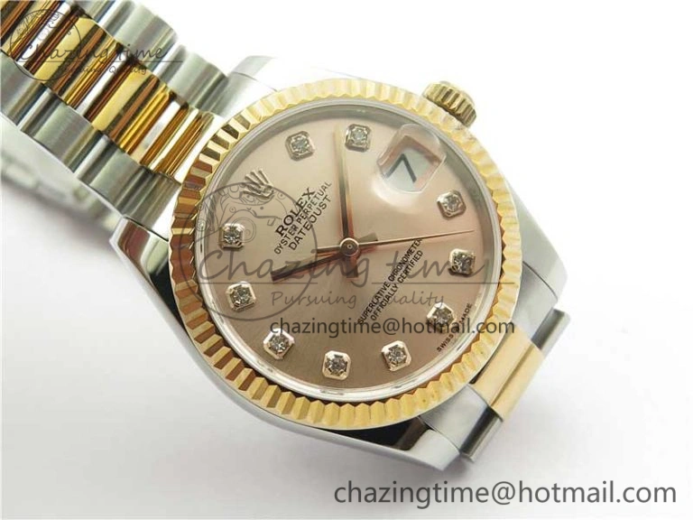 Datejust 31mm 178274 SS RG GSF Best Edition Pink Crystal Markers Dial on SS RG President Bracelet SEIKO NH05A OdorResistant 3052