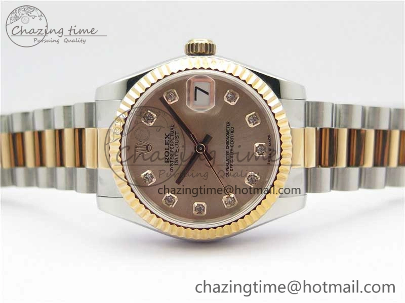 Datejust 31mm 178274 SS RG GSF Best Edition Pink Crystal Markers Dial on SS RG President Bracelet SEIKO NH05A OdorResistant 3052
