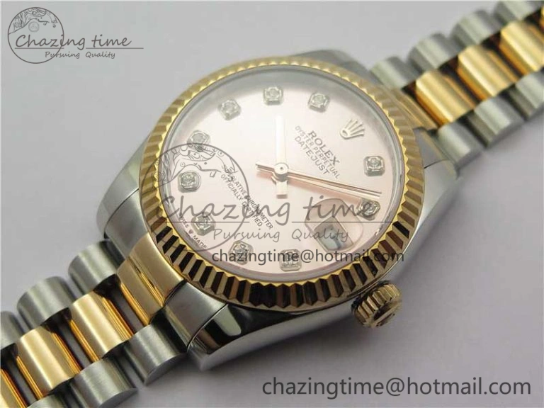 Datejust 31mm 178274 SS RG GSF Best Edition Pink Crystal Markers Dial on SS RG President Bracelet SEIKO NH05A OdorResistant 3052
