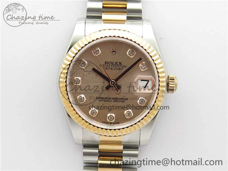 Datejust 31mm 178274 SS RG GSF Best Edition Pink Crystal Markers Dial on SS RG President Bracelet SEIKO NH05A OdorResistant 3052