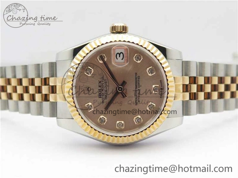 Datejust 31mm 178274 SS RG GSF Best Edition Pink MOP Crystal Markers Dial on SS RG Jubilee Bracelet SEIKO NH05A HighPerformance 3039