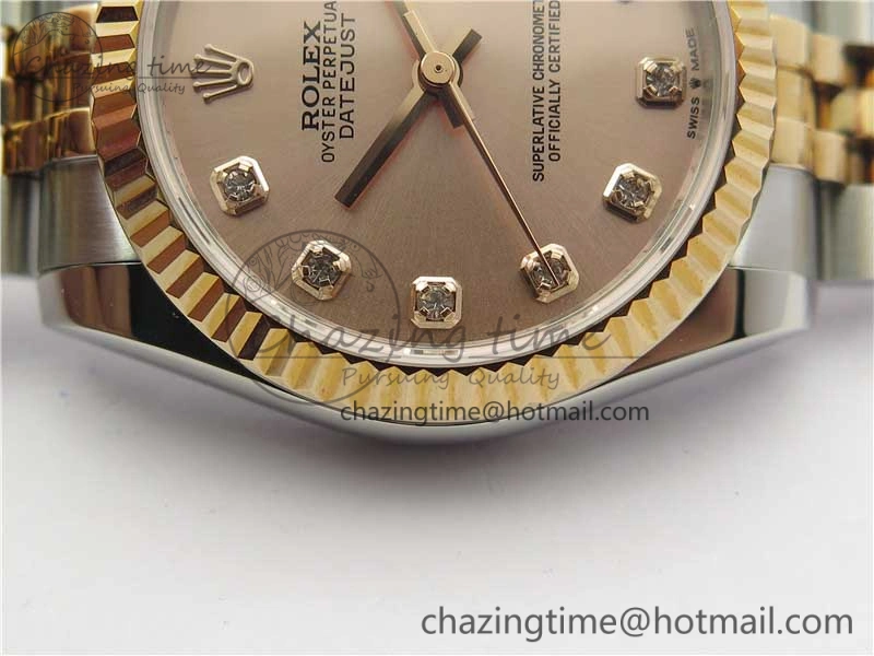 Datejust 31mm 178274 SS RG GSF Best Edition Pink MOP Crystal Markers Dial on SS RG Jubilee Bracelet SEIKO NH05A HighPerformance 3039