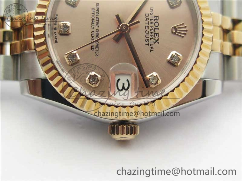 Datejust 31mm 178274 SS RG GSF Best Edition Pink MOP Crystal Markers Dial on SS RG Jubilee Bracelet SEIKO NH05A HighPerformance 3039