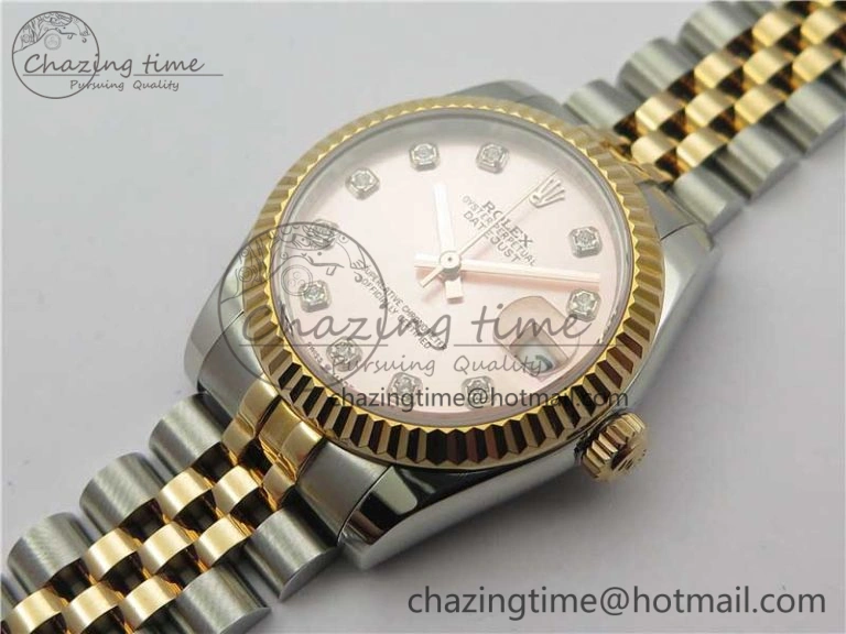 Datejust 31mm 178274 SS RG GSF Best Edition Pink MOP Crystal Markers Dial on SS RG Jubilee Bracelet SEIKO NH05A HighPerformance 3039