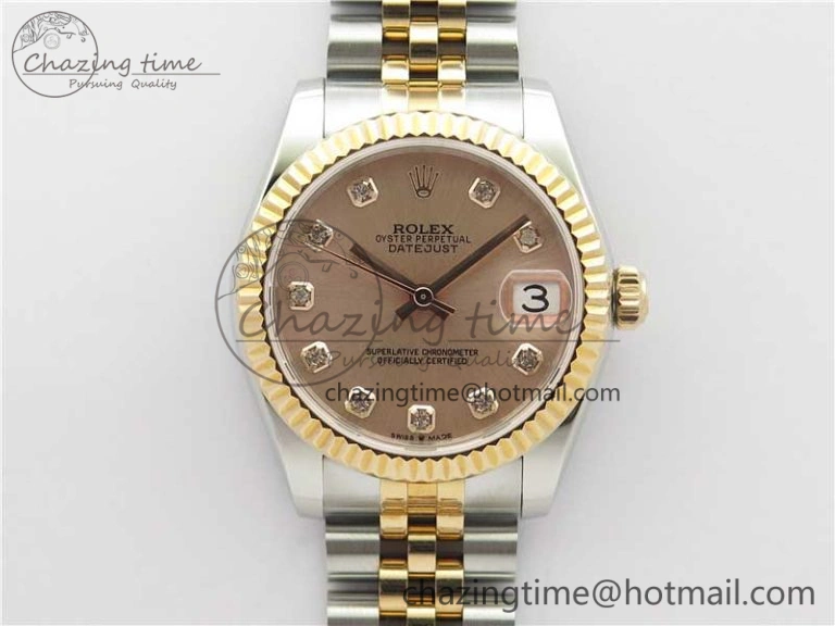 Datejust 31mm 178274 SS RG GSF Best Edition Pink MOP Crystal Markers Dial on SS RG Jubilee Bracelet SEIKO NH05A HighPerformance 3039