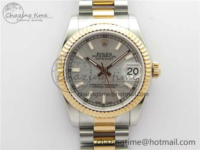 Trendy Datejust 31mm 178274 SS RG GSF Best Edition Silver Stick Markers Dial on SS RG President Bracelet SEIKO NH05A 3054
