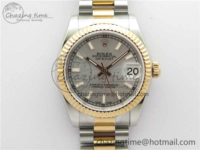 Chic Datejust 31mm 178274 SS RG GSF Best Edition Silver Stick Markers Dial on SS RG President Bracelet SEIKO NH05A 10503