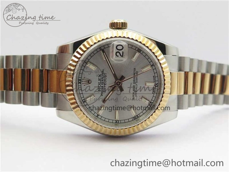 Chic Datejust 31mm 178274 SS RG GSF Best Edition Silver Stick Markers Dial on SS RG President Bracelet SEIKO NH05A 10503