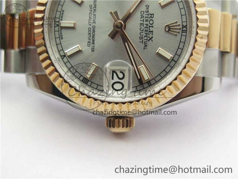 Chic Datejust 31mm 178274 SS RG GSF Best Edition Silver Stick Markers Dial on SS RG President Bracelet SEIKO NH05A 10503