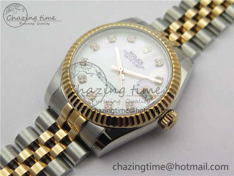 Soft Datejust 31mm 178274 SS RG GSF Best Edition White MOP Crystal Markers Dial on SS RG Jubilee Bracelet SEIKO NH05A 3040