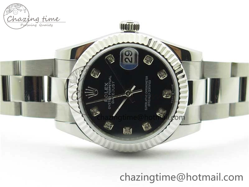 SunProtective Datejust 31mm 278271 SS BP Maker Best Edition Black Crystal Dial on Oyster Bracelet 2753