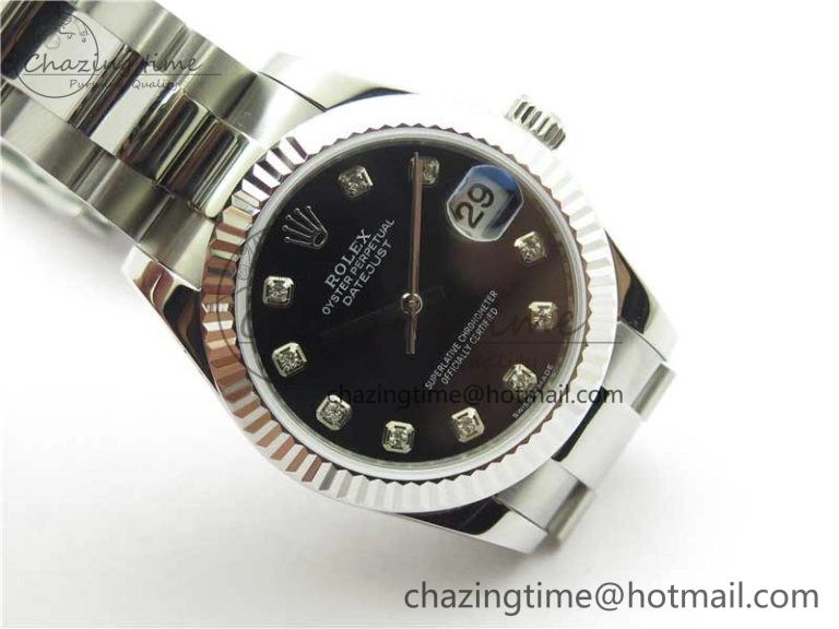 SunProtective Datejust 31mm 278271 SS BP Maker Best Edition Black Crystal Dial on Oyster Bracelet 2753