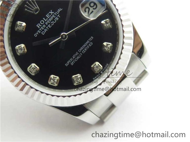 SunProtective Datejust 31mm 278271 SS BP Maker Best Edition Black Crystal Dial on Oyster Bracelet 2753