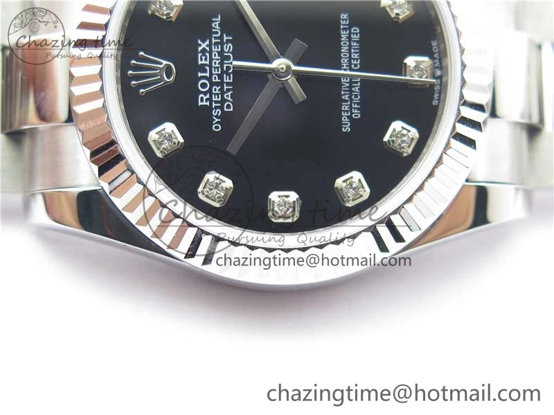 SunProtective Datejust 31mm 278271 SS BP Maker Best Edition Black Crystal Dial on Oyster Bracelet 2753