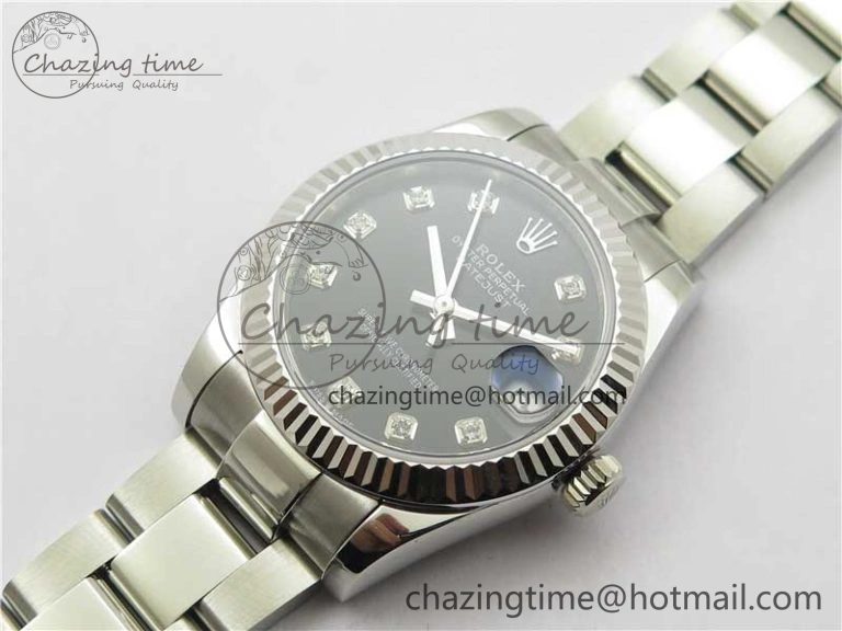 SunProtective Datejust 31mm 278271 SS BP Maker Best Edition Black Crystal Dial on Oyster Bracelet 2753