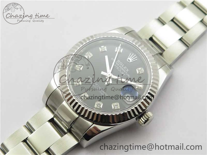 SunProtective Datejust 31mm 278271 SS BP Maker Best Edition Black Crystal Dial on Oyster Bracelet 2753