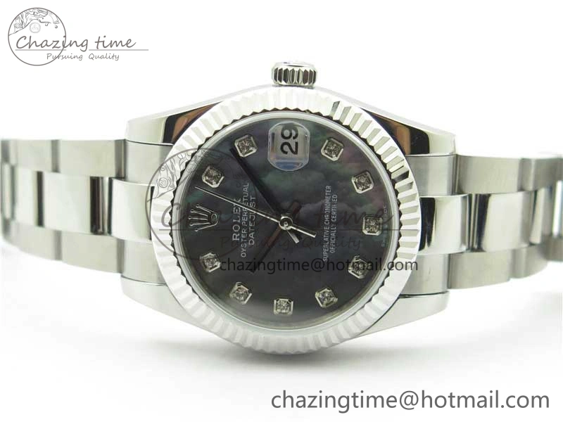 Datejust 31mm 278271 SS BP Maker Best Edition Black MOP Crystal Dial on Oyster Bracelet TimelessDesign 10423