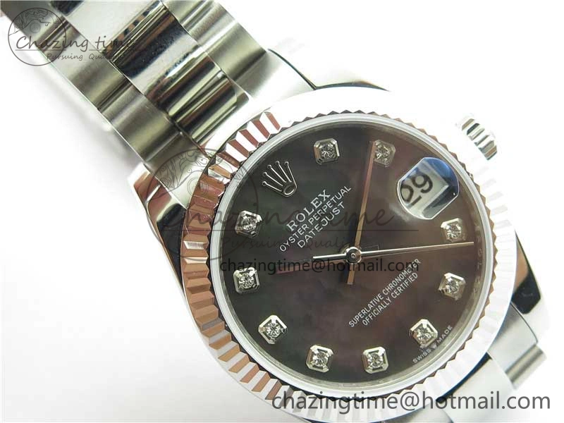 Datejust 31mm 278271 SS BP Maker Best Edition Black MOP Crystal Dial on Oyster Bracelet TimelessDesign 10423