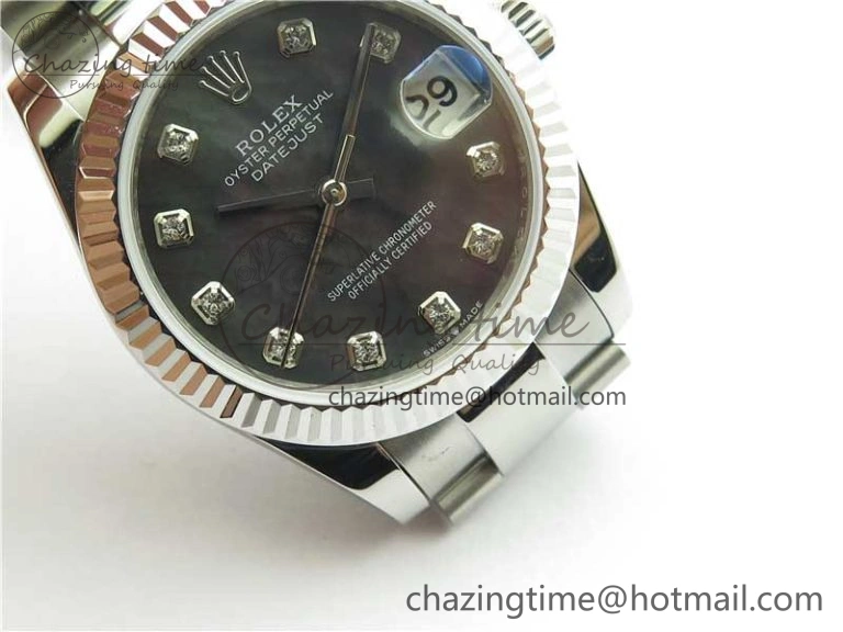 Datejust 31mm 278271 SS BP Maker Best Edition Black MOP Crystal Dial on Oyster Bracelet TimelessDesign 10423
