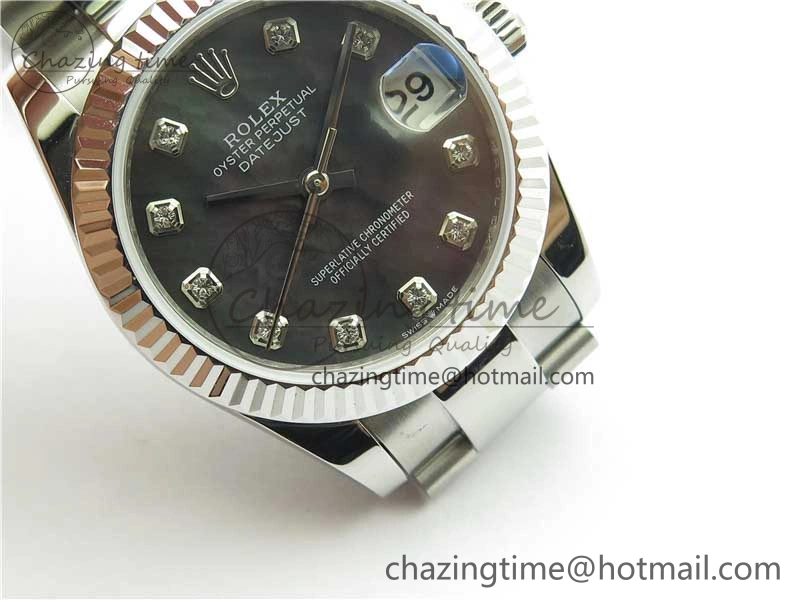 Datejust 31mm 278271 SS BP Maker Best Edition Black MOP Crystal Dial on Oyster Bracelet TimelessDesign 10423