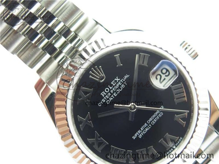 QuickDry Datejust 31mm 278271 SS BP Maker Best Edition Black Roman Dial on Jubilee Bracelet 10399