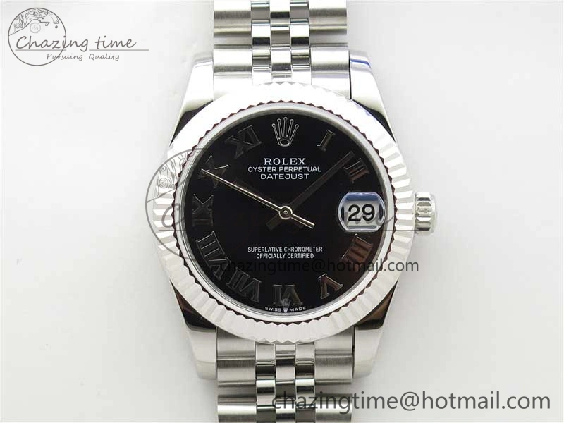 QuickDry Datejust 31mm 278271 SS BP Maker Best Edition Black Roman Dial on Jubilee Bracelet 10399