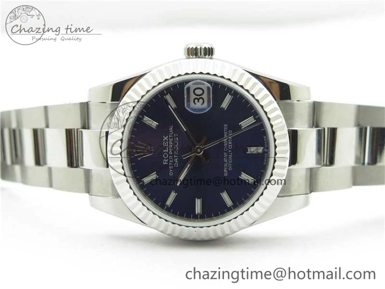 Cozy Datejust 31mm 278271 SS BP Maker Best Edition Blue Sticks Marker Dial on Oyster Bracelet 10417