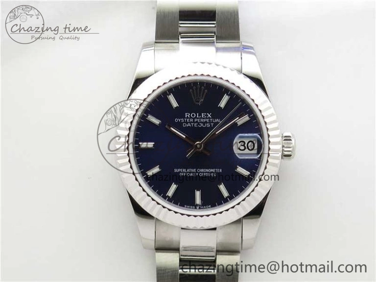 Datejust 31mm 278271 SS BP Maker Best Edition Blue Sticks Marker Dial on Oyster Bracelet Flexible 2750