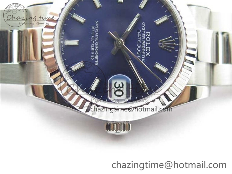Cozy Datejust 31mm 278271 SS BP Maker Best Edition Blue Sticks Marker Dial on Oyster Bracelet 10417