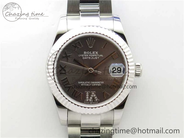 Unique Datejust 31mm 278271 SS BP Maker Best Edition Gray Roman Dial on Oyster Bracelet 10414