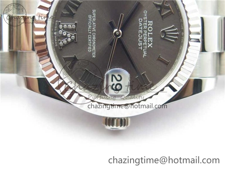 Unique Datejust 31mm 278271 SS BP Maker Best Edition Gray Roman Dial on Oyster Bracelet 10414