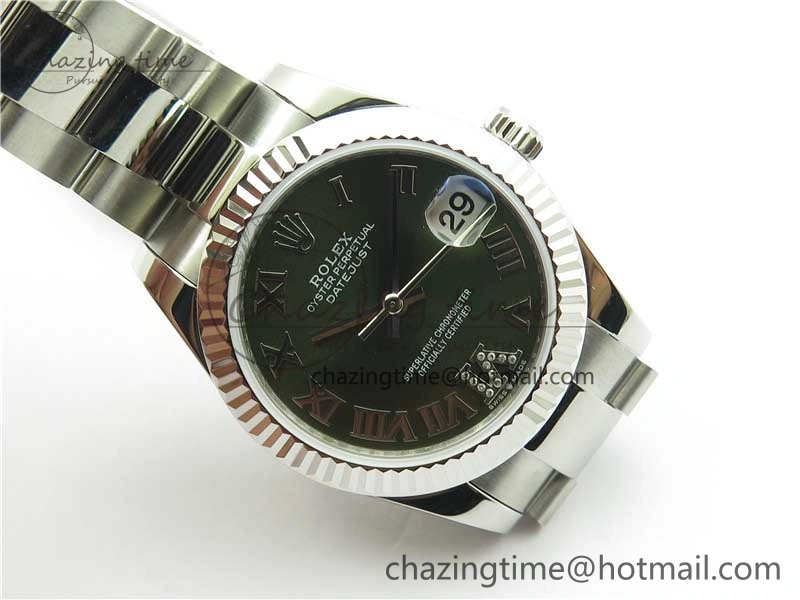 QuickDry Datejust 31mm 278271 SS BP Maker Best Edition Green Roman Dial on Oyster Bracelet 2749