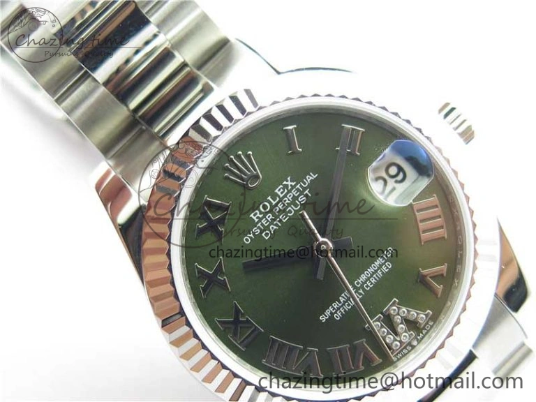 QuickDry Datejust 31mm 278271 SS BP Maker Best Edition Green Roman Dial on Oyster Bracelet 2749