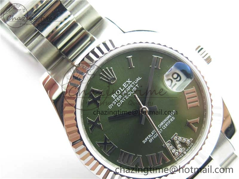 QuickDry Datejust 31mm 278271 SS BP Maker Best Edition Green Roman Dial on Oyster Bracelet 2749