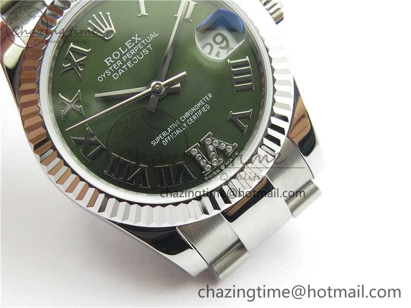 QuickDry Datejust 31mm 278271 SS BP Maker Best Edition Green Roman Dial on Oyster Bracelet 2749