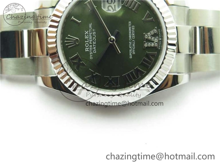 QuickDry Datejust 31mm 278271 SS BP Maker Best Edition Green Roman Dial on Oyster Bracelet 2749