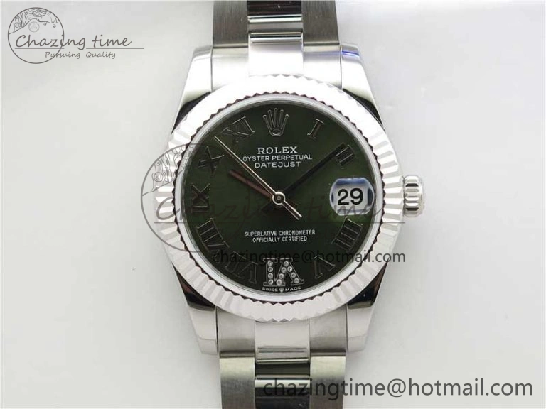 QuickDry Datejust 31mm 278271 SS BP Maker Best Edition Green Roman Dial on Oyster Bracelet 2749