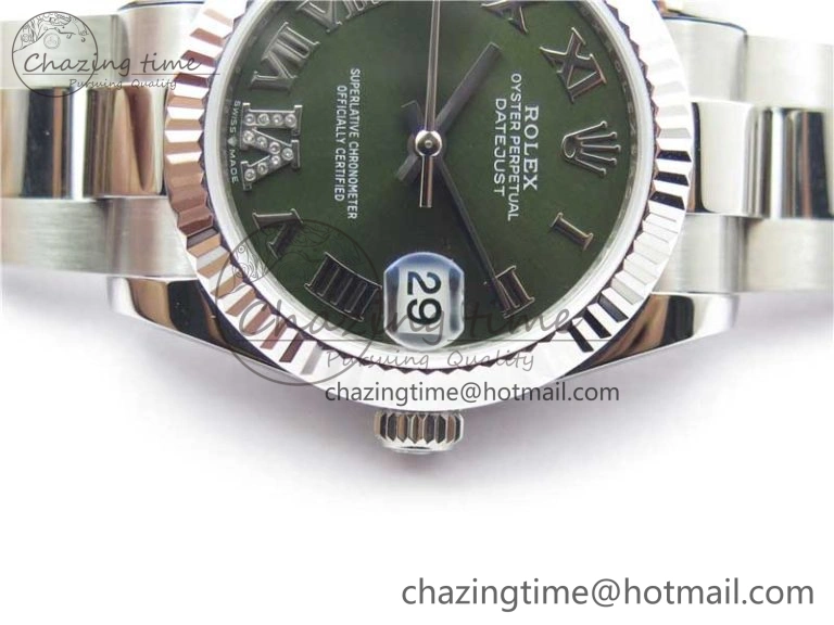 QuickDry Datejust 31mm 278271 SS BP Maker Best Edition Green Roman Dial on Oyster Bracelet 2749