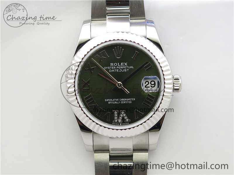 QuickDry Datejust 31mm 278271 SS BP Maker Best Edition Green Roman Dial on Oyster Bracelet 2749