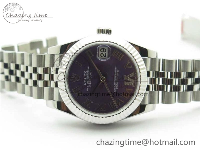 Datejust 31mm 278271 SS BP Maker Best Edition Purple Roman Dial on Jubilee Bracelet RelaxedFit 10395
