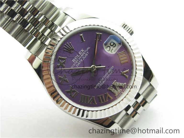Datejust 31mm 278271 SS BP Maker Best Edition Purple Roman Dial on Jubilee Bracelet RelaxedFit 10395
