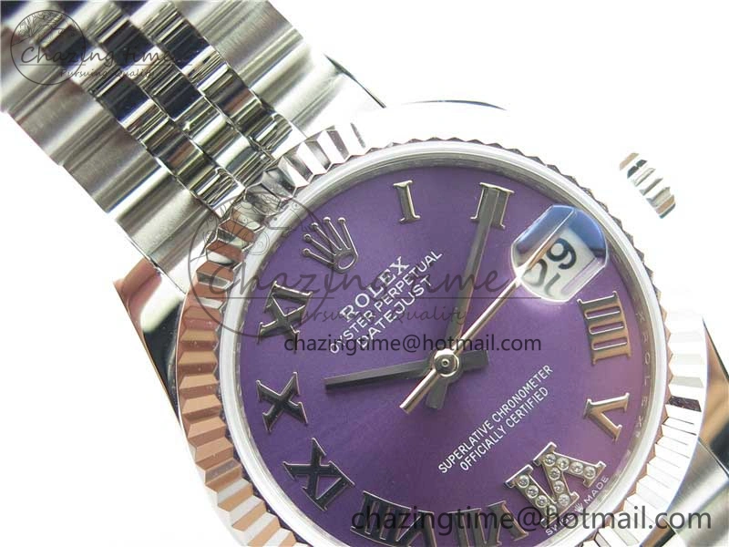 Datejust 31mm 278271 SS BP Maker Best Edition Purple Roman Dial on Jubilee Bracelet RelaxedFit 10395