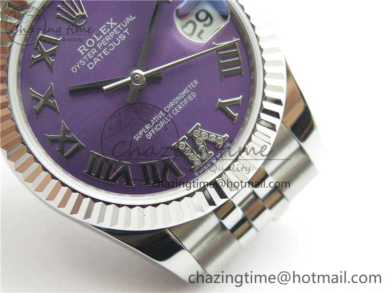 Datejust 31mm 278271 SS BP Maker Best Edition Purple Roman Dial on Jubilee Bracelet RelaxedFit 10395