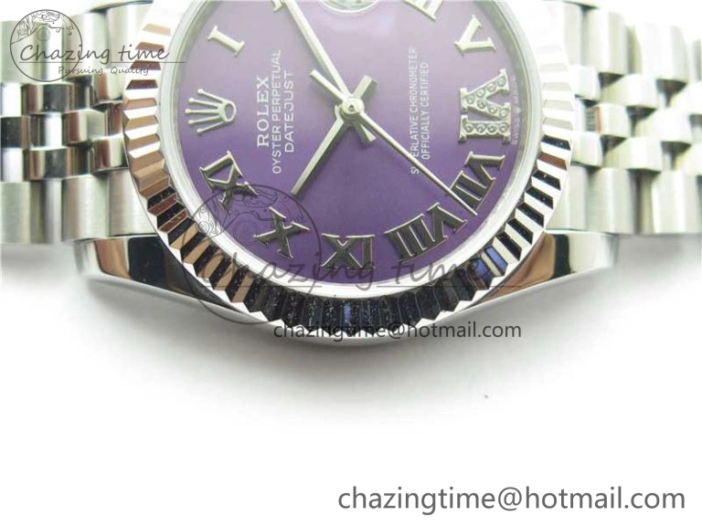 Datejust 31mm 278271 SS BP Maker Best Edition Purple Roman Dial on Jubilee Bracelet RelaxedFit 10395