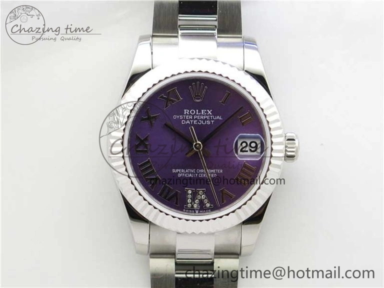AllSeason Datejust 31mm 278271 SS BP Maker Best Edition Purple Roman Dial on Oyster Bracelet 10419