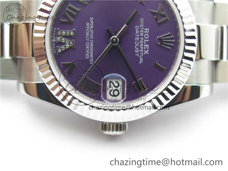 AllSeason Datejust 31mm 278271 SS BP Maker Best Edition Purple Roman Dial on Oyster Bracelet 10419