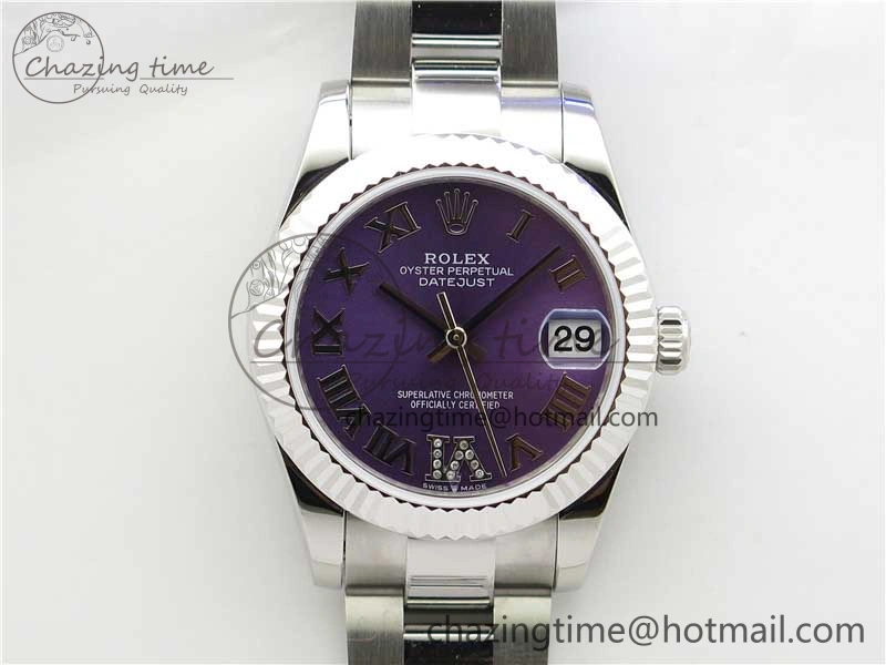 AllSeason Datejust 31mm 278271 SS BP Maker Best Edition Purple Roman Dial on Oyster Bracelet 10419