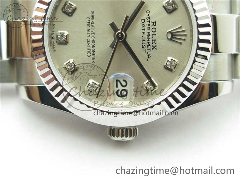 Datejust 31mm 278271 SS BP Maker Best Edition Silver Crystal Dial on Oyster Bracelet Minimalist 10415